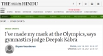 《印度教徒报》：体操裁判迪帕克·卡布拉说，我在奥运会上留下了自己的印记 - 广播电视